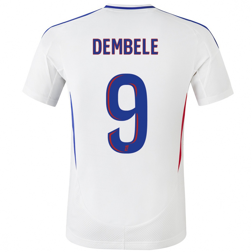 Women Football Moussa Dembele #9 White Blue Home Jersey 2024/25 T-Shirt Nz