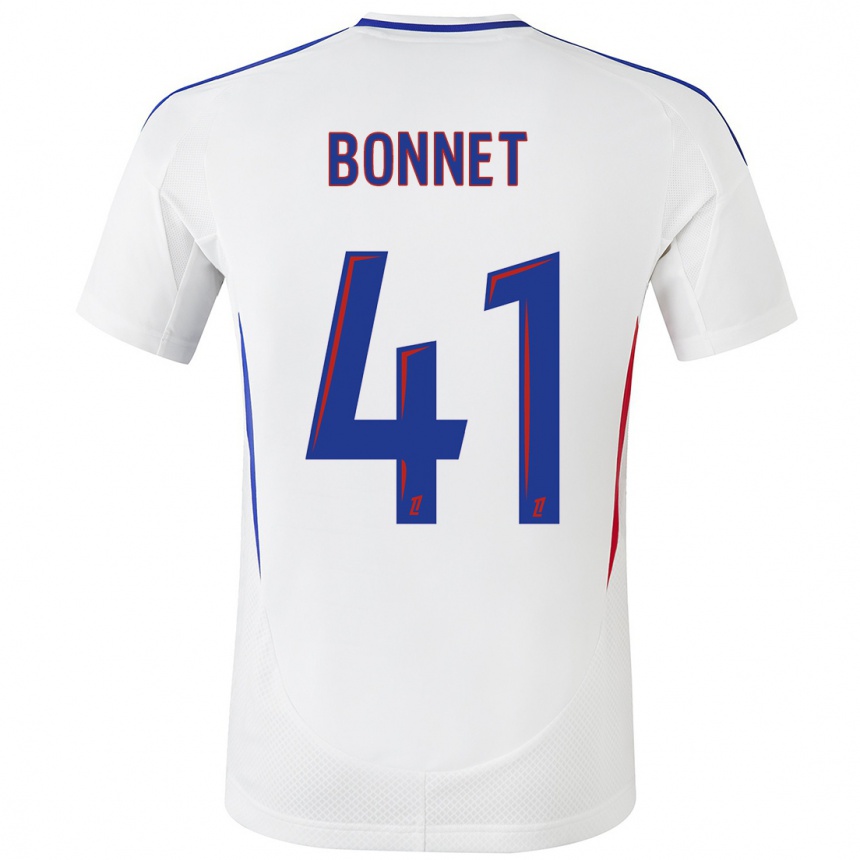 Women Football Noam Bonnet #41 White Blue Home Jersey 2024/25 T-Shirt Nz