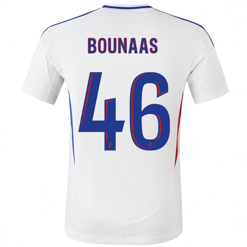 Women Football Idris Bounaas #46 White Blue Home Jersey 2024/25 T-Shirt Nz