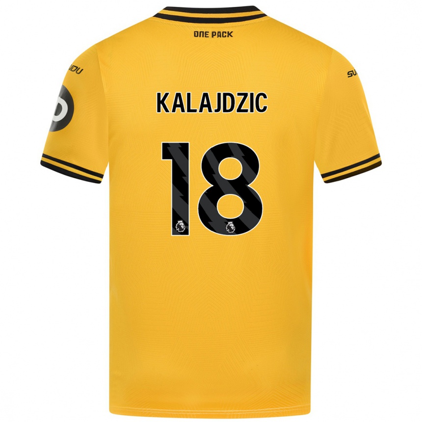 Women Football Sasa Kalajdzic #18 Yellow Home Jersey 2024/25 T-Shirt Nz