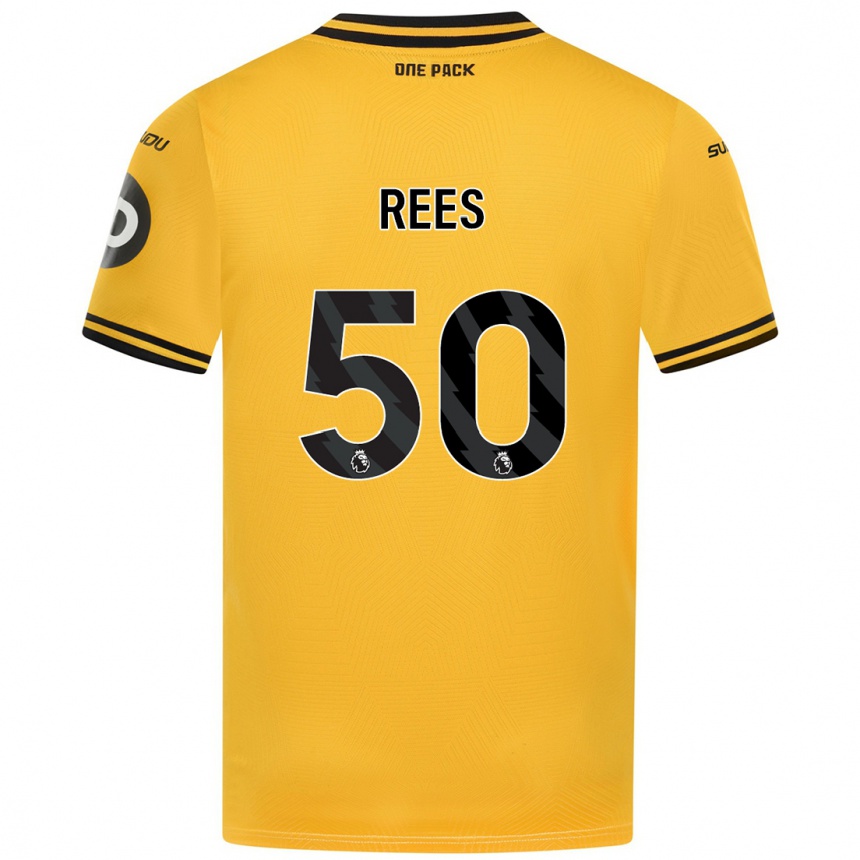 Women Football Mason Rees #50 Yellow Home Jersey 2024/25 T-Shirt Nz