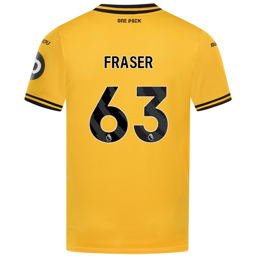 Women Football Nathan Fraser #63 Yellow Home Jersey 2024/25 T-Shirt Nz