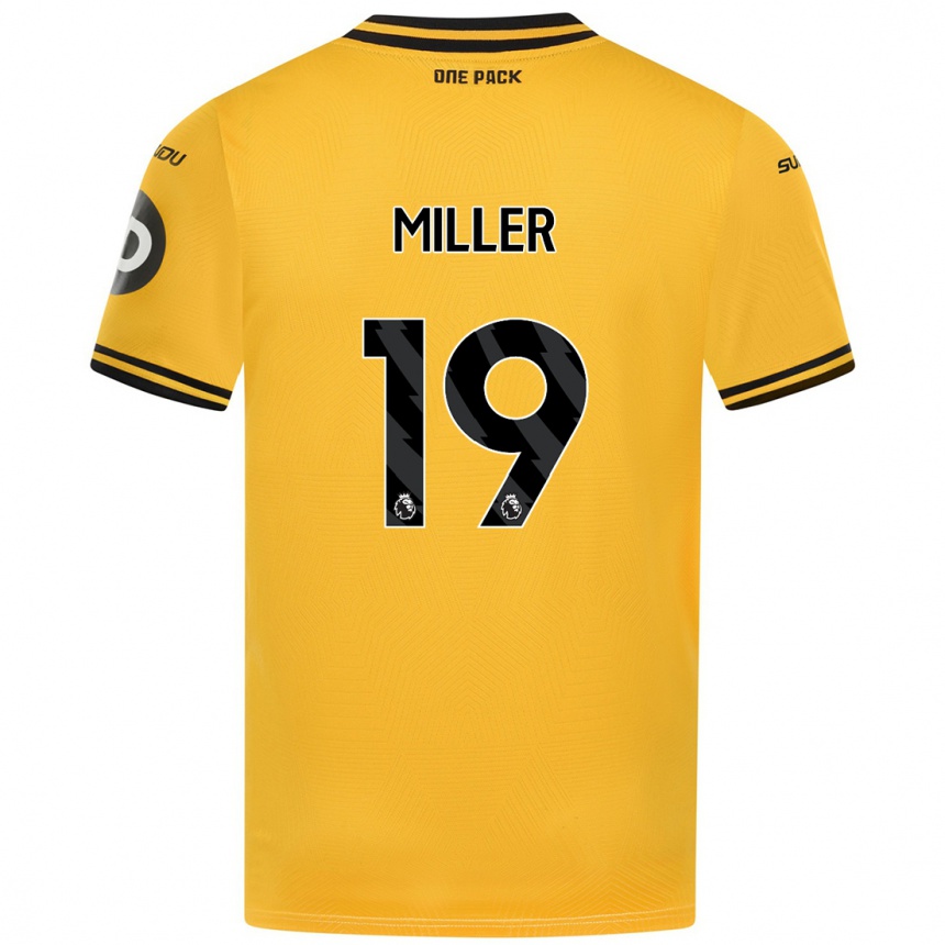 Women Football Ali Miller #19 Yellow Home Jersey 2024/25 T-Shirt Nz