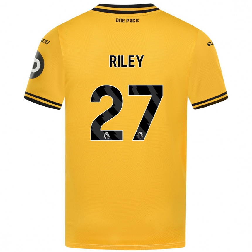 Women Football Lauren Riley #27 Yellow Home Jersey 2024/25 T-Shirt Nz