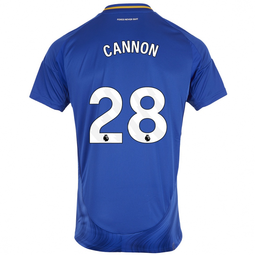 Women Football Thomas Cannon #28 Blue White Home Jersey 2024/25 T-Shirt Nz