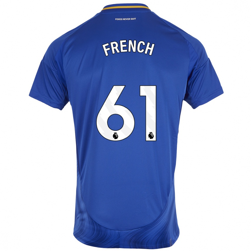 Women Football Harry French #61 Blue White Home Jersey 2024/25 T-Shirt Nz