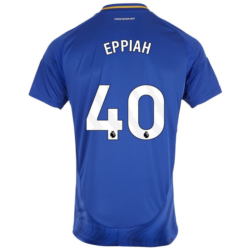 Women Football Josh Eppiah #40 Blue White Home Jersey 2024/25 T-Shirt Nz