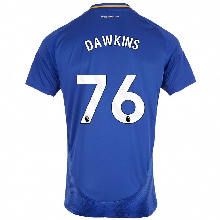 Women Football Kartell Dawkins #76 Blue White Home Jersey 2024/25 T-Shirt Nz