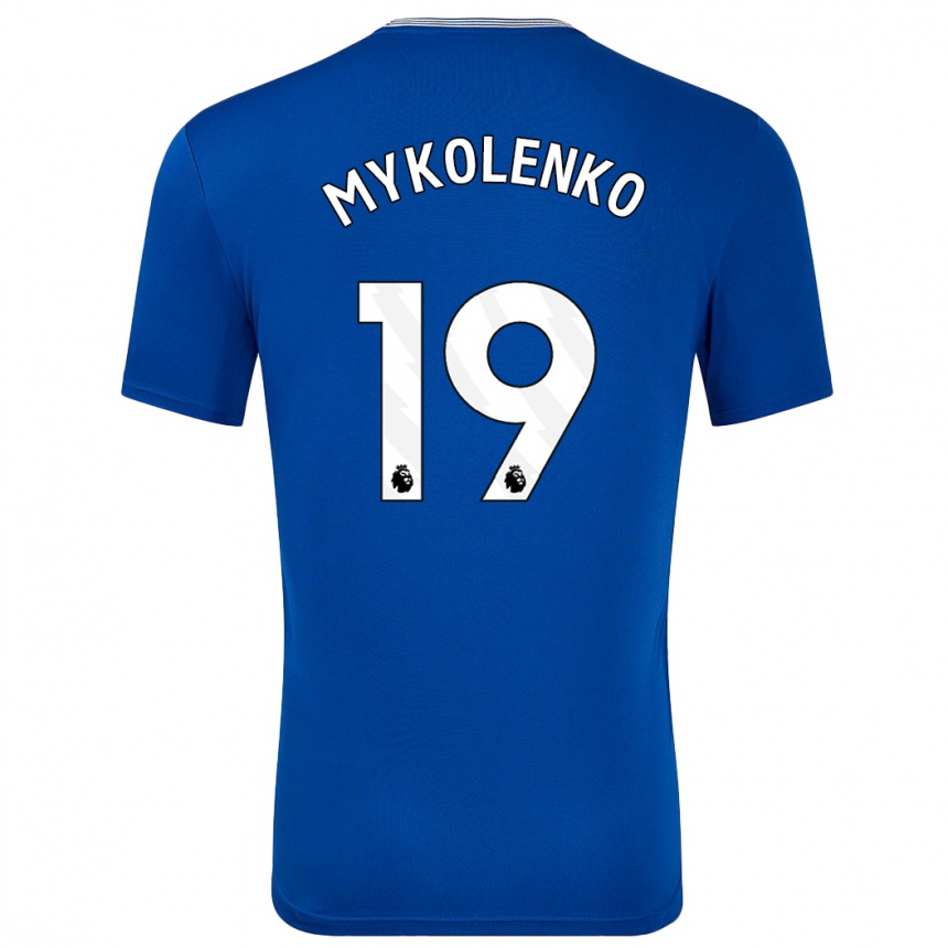 Women Football Vitaliy Mykolenko #19 Blue With Home Jersey 2024/25 T-Shirt Nz