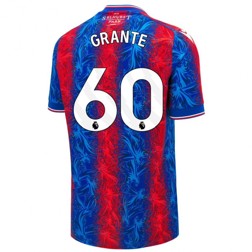 Women Football Jake Grante #60 Red Blue Stripes Home Jersey 2024/25 T-Shirt Nz