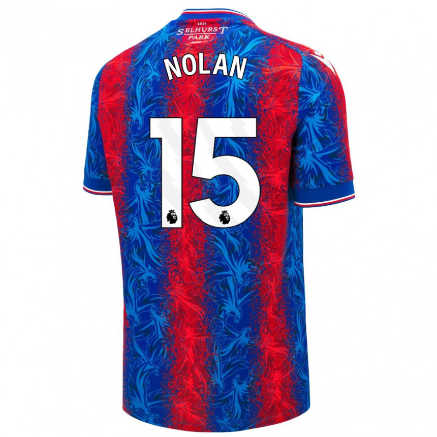 Women Football Hayley Nolan #15 Red Blue Stripes Home Jersey 2024/25 T-Shirt Nz