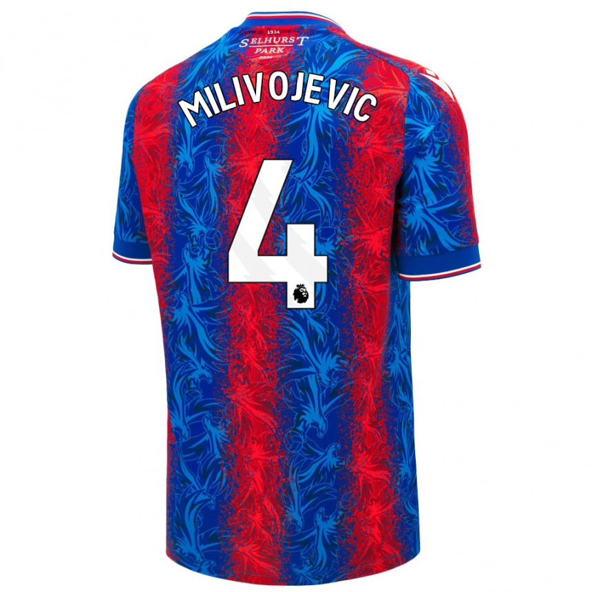 Women Football Luka Milivojevic #4 Red Blue Stripes Home Jersey 2024/25 T-Shirt Nz