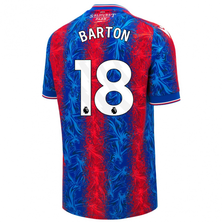 Women Football Kirsty Barton #18 Red Blue Stripes Home Jersey 2024/25 T-Shirt Nz