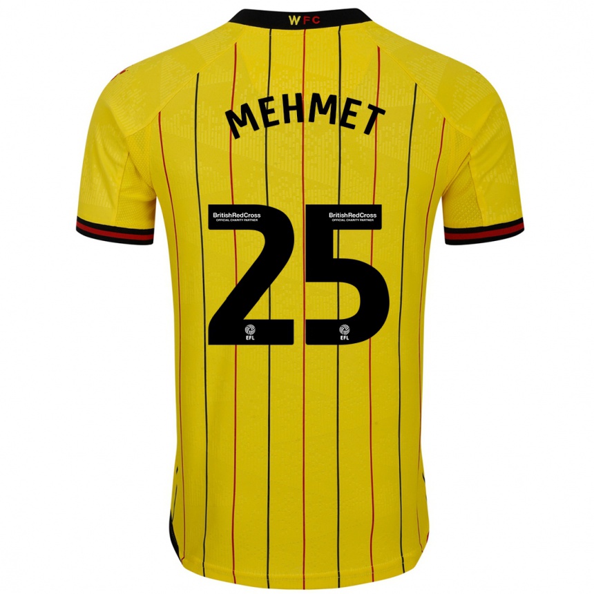 Women Football Melis Mehmet #25 Yellow Black Home Jersey 2024/25 T-Shirt Nz