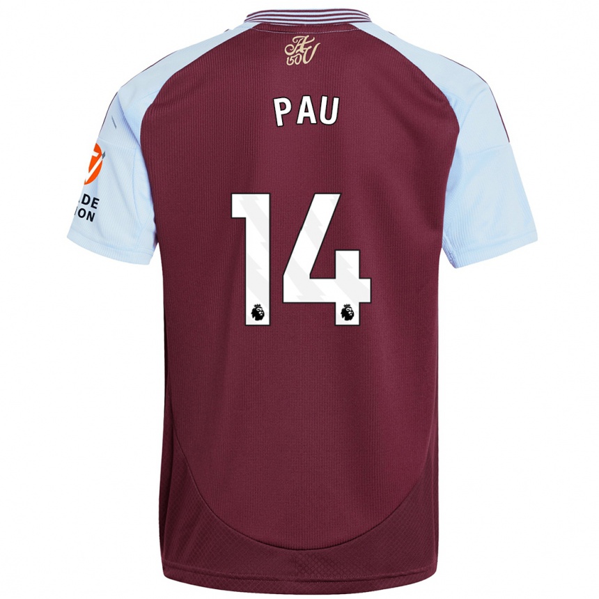 Women Football Pau Torres #14 Burgundy Sky Blue Home Jersey 2024/25 T-Shirt Nz