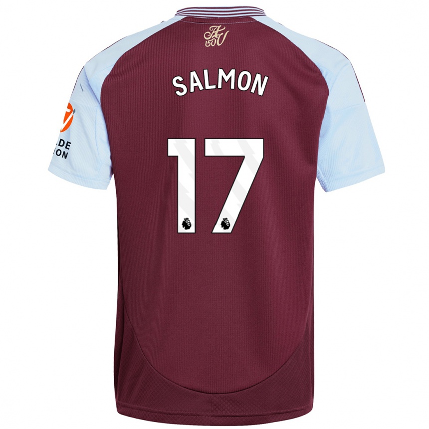 Women Football Ebony Salmon #17 Burgundy Sky Blue Home Jersey 2024/25 T-Shirt Nz