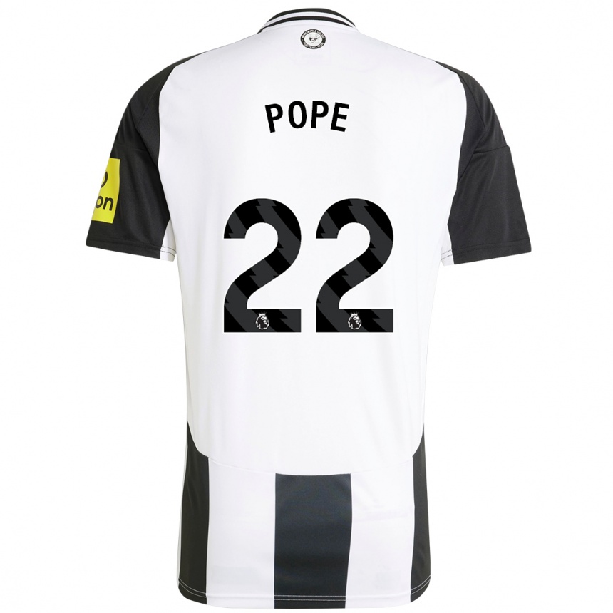 Women Football Nick Pope #22 White Black Home Jersey 2024/25 T-Shirt Nz