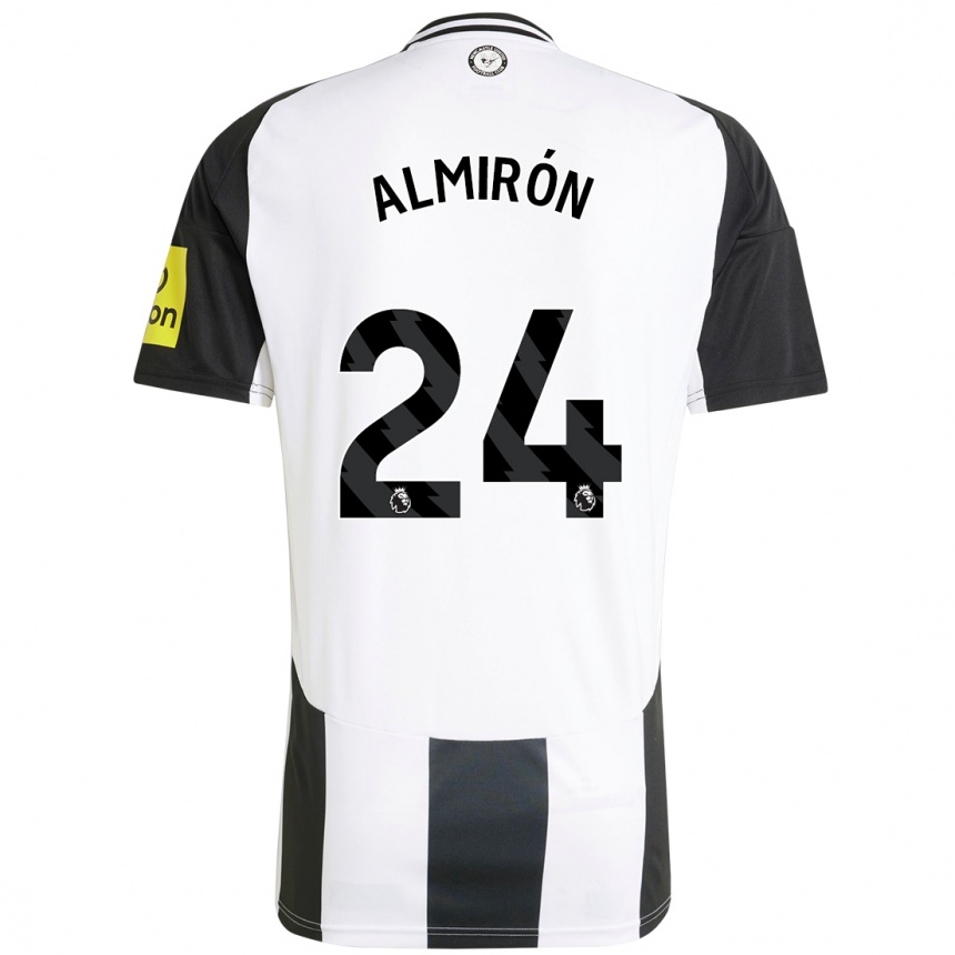 Women Football Miguel Almirón #24 White Black Home Jersey 2024/25 T-Shirt Nz