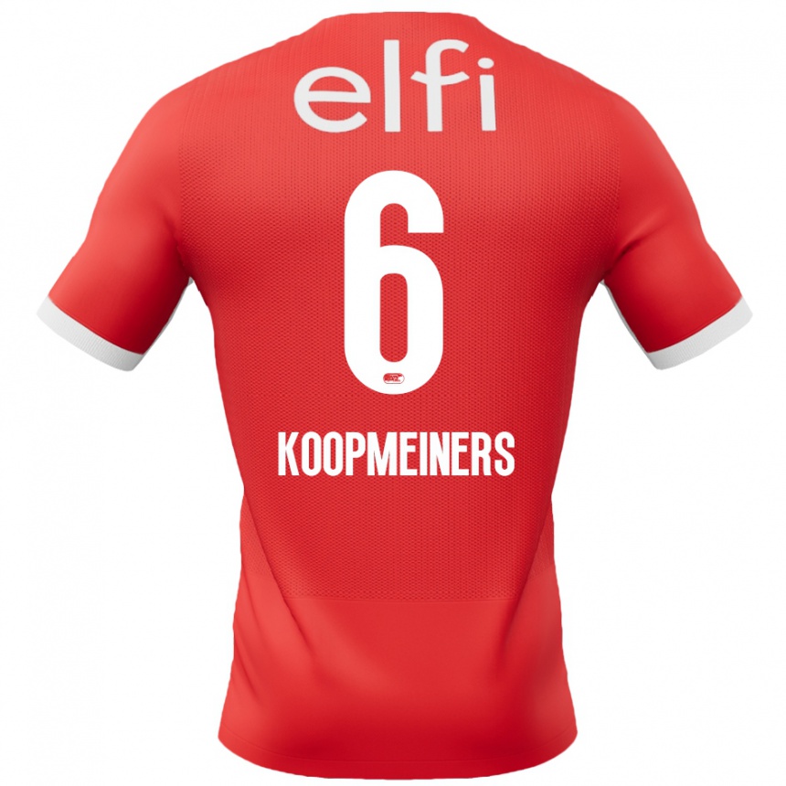 Women Football Peer Koopmeiners #6 Red White Home Jersey 2024/25 T-Shirt Nz