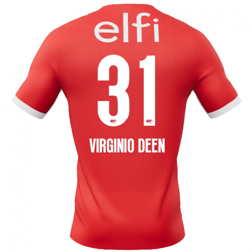 Women Football Daniël Virginio Deen #31 Red White Home Jersey 2024/25 T-Shirt Nz