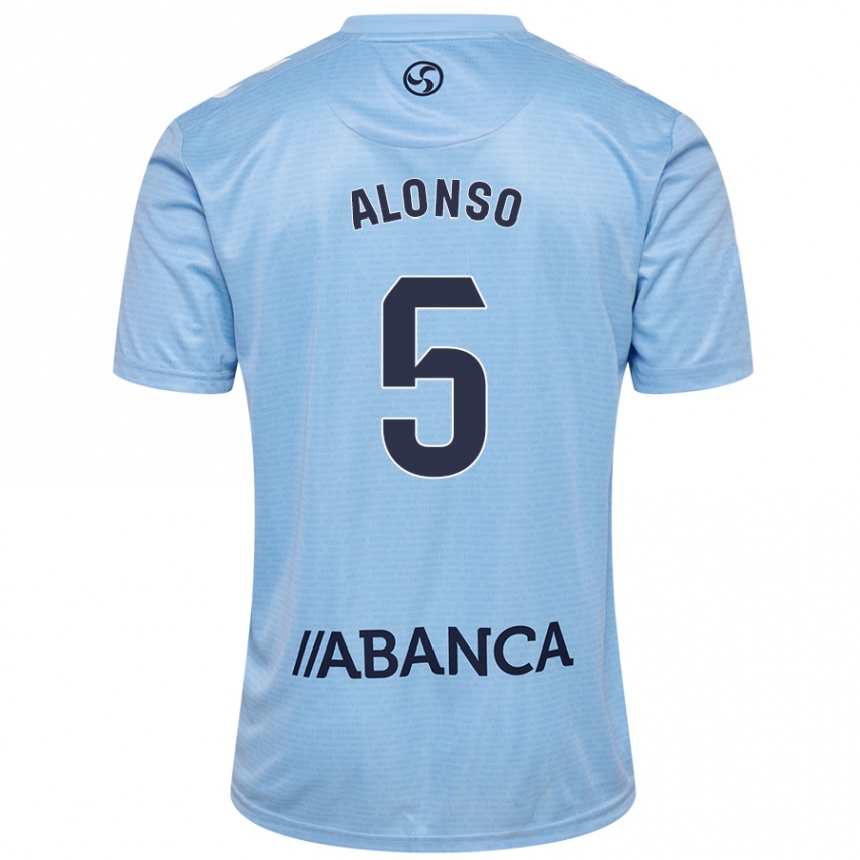 Women Football Gael Alonso #5 Sky Blue Home Jersey 2024/25 T-Shirt Nz