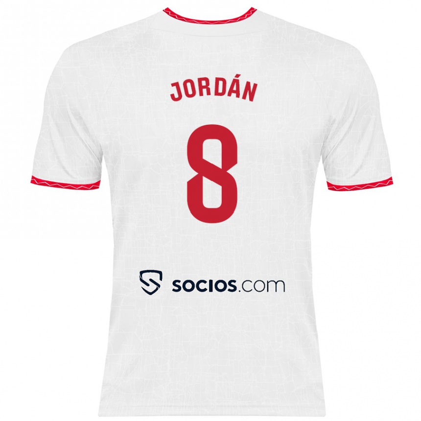 Women Football Joan Jordán #8 White Red Home Jersey 2024/25 T-Shirt Nz