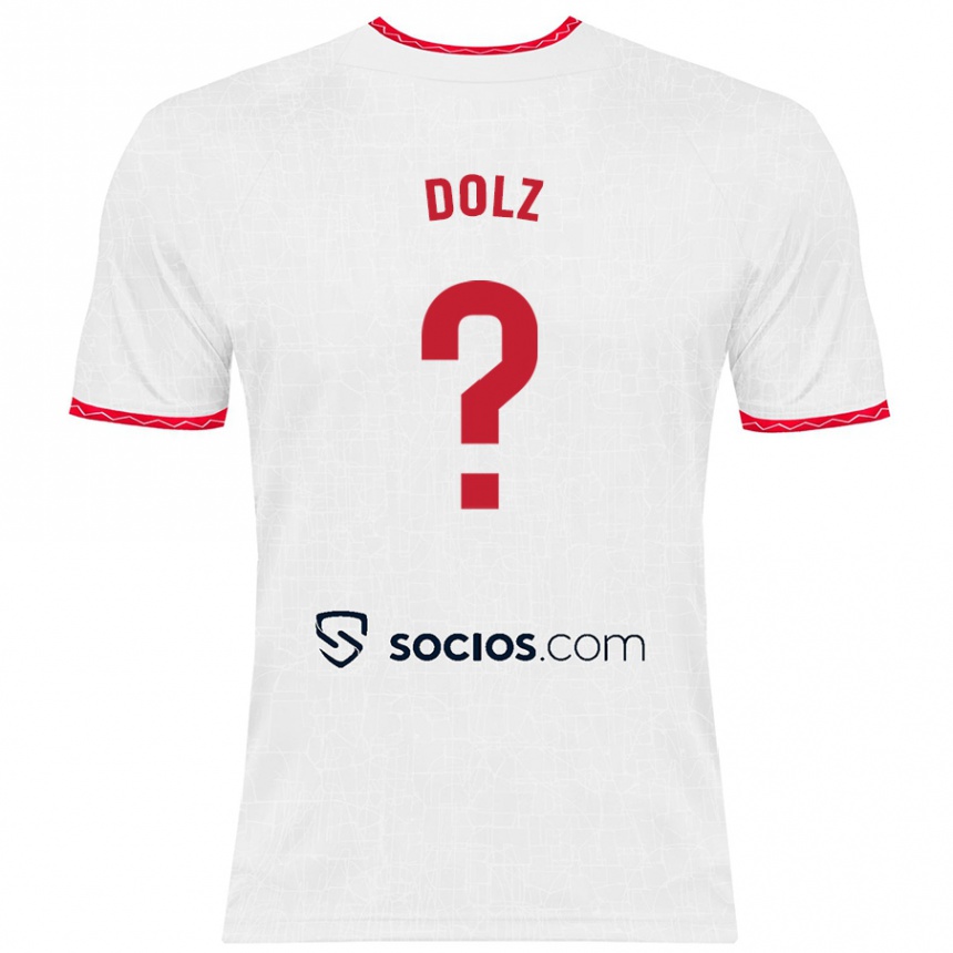 Women Football Marc Dolz #0 White Red Home Jersey 2024/25 T-Shirt Nz