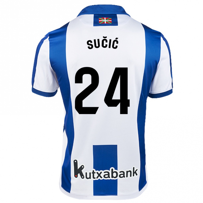 Women Football Luka Sucic #24 White Blue Home Jersey 2024/25 T-Shirt Nz