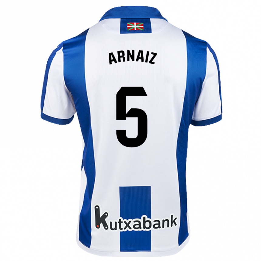 Women Football Iris Arnaiz #5 White Blue Home Jersey 2024/25 T-Shirt Nz