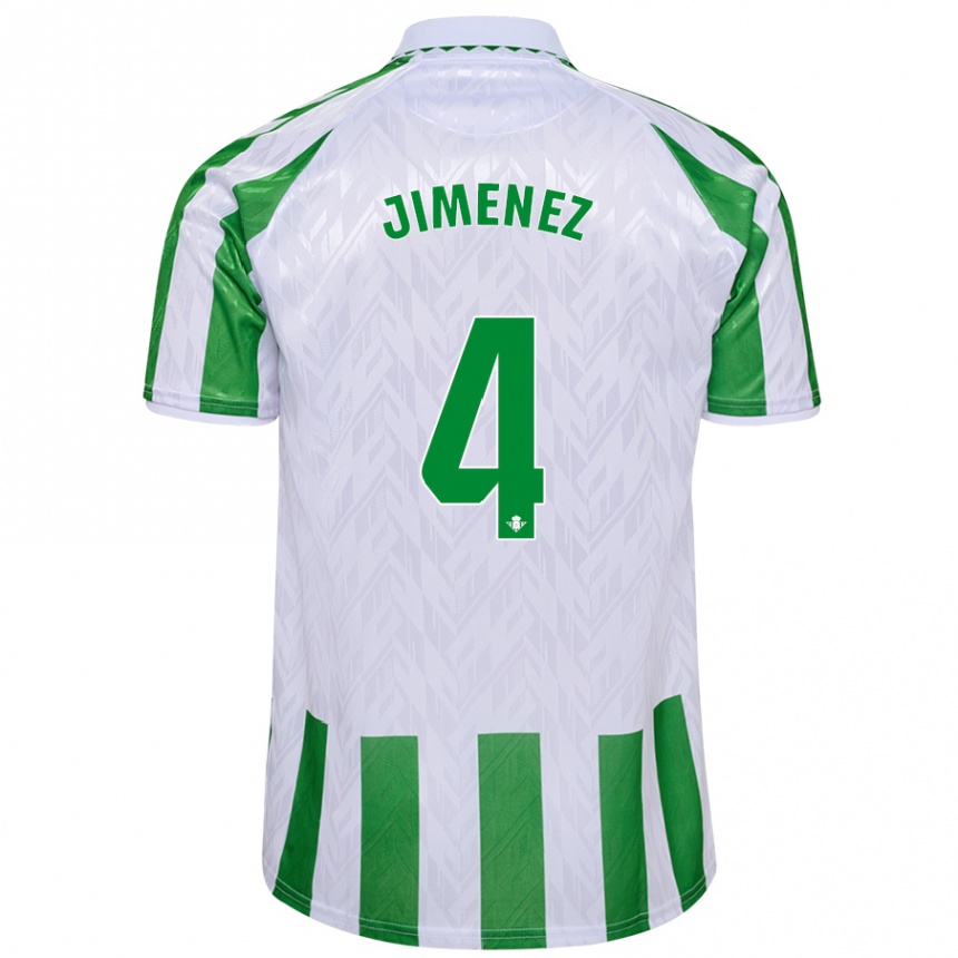 Women Football María Jiménez Gutiérrez #4 Green White Stripes Home Jersey 2024/25 T-Shirt Nz