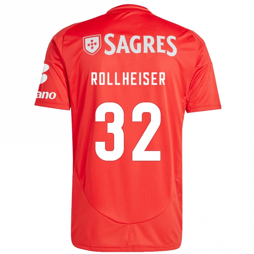 Women Football Benjamín Rollheiser #32 Red White Home Jersey 2024/25 T-Shirt Nz