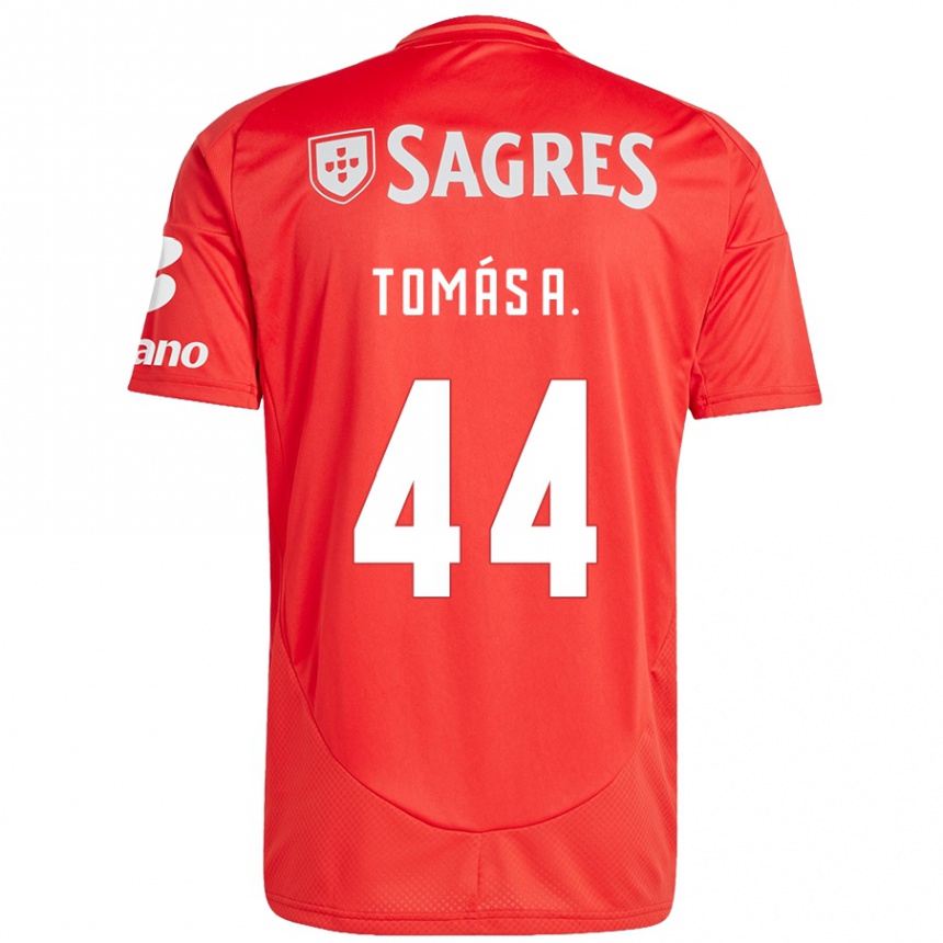 Women Football Tomás Araújo #44 Red White Home Jersey 2024/25 T-Shirt Nz