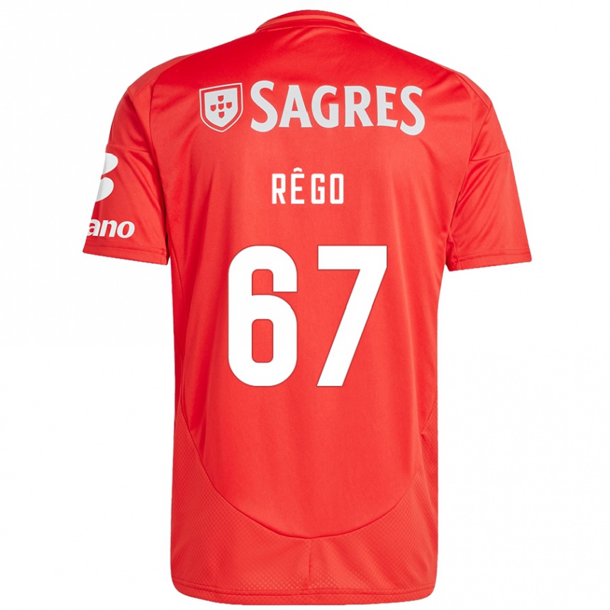 Women Football Rodrigo Rêgo #67 Red White Home Jersey 2024/25 T-Shirt Nz