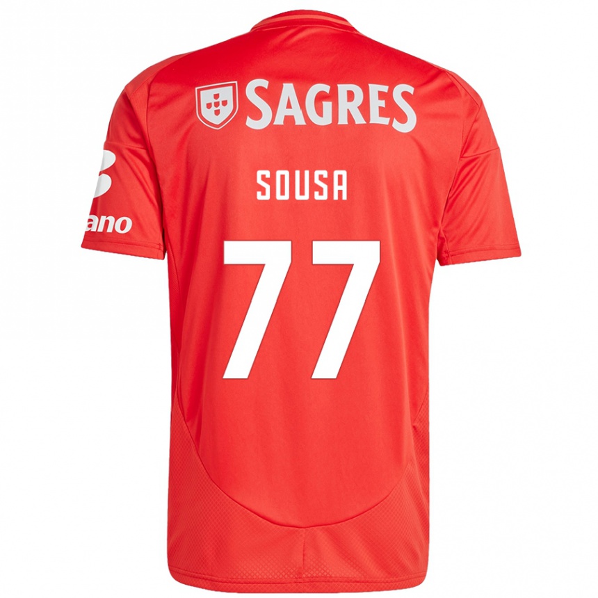 Women Football Gerson Sousa #77 Red White Home Jersey 2024/25 T-Shirt Nz