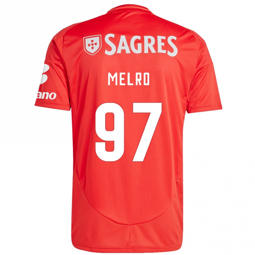 Women Football José Melro #97 Red White Home Jersey 2024/25 T-Shirt Nz