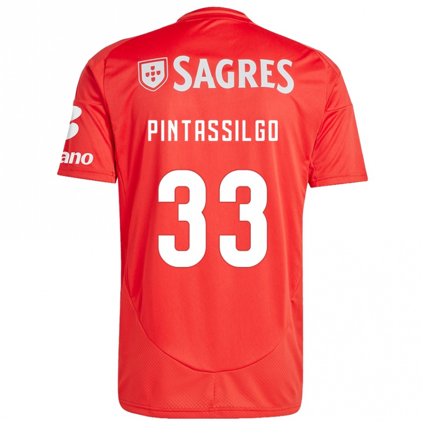 Women Football Lara Pintassilgo #33 Red White Home Jersey 2024/25 T-Shirt Nz