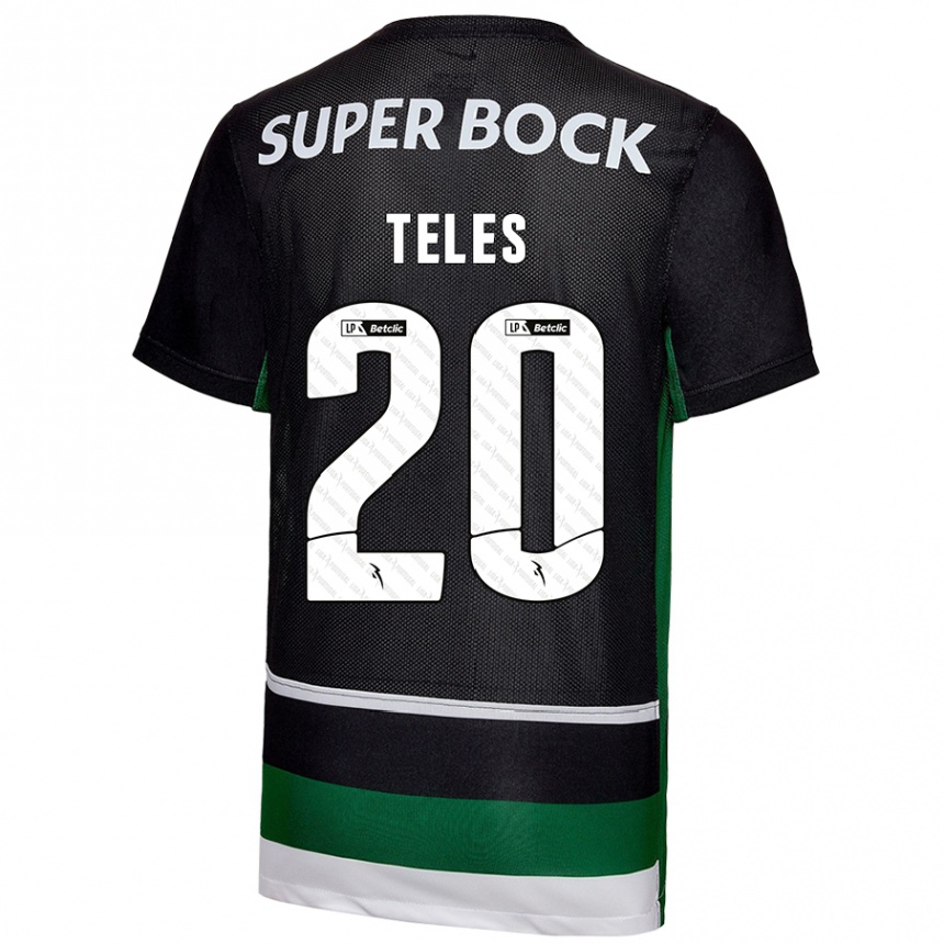 Women Football Ana Isabel Teles #20 Black White Green Home Jersey 2024/25 T-Shirt Nz