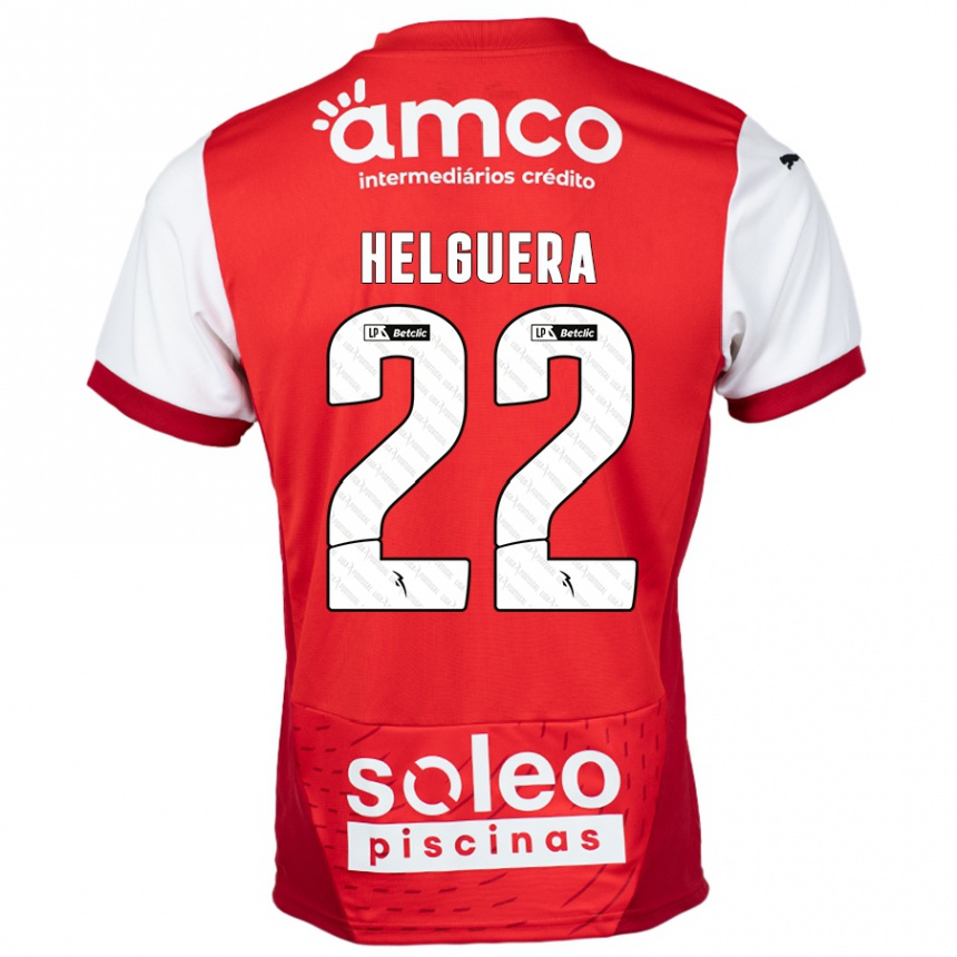 Women Football Thiago Helguera #22 Red White Home Jersey 2024/25 T-Shirt Nz