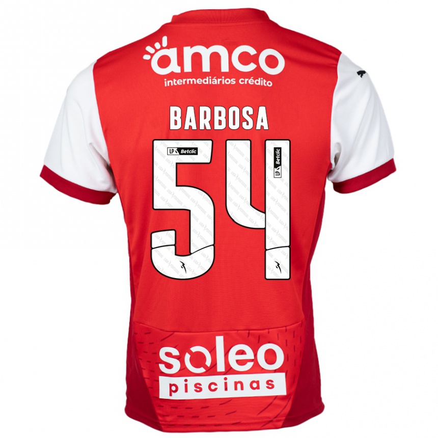 Women Football Guilherme Barbosa #54 Red White Home Jersey 2024/25 T-Shirt Nz