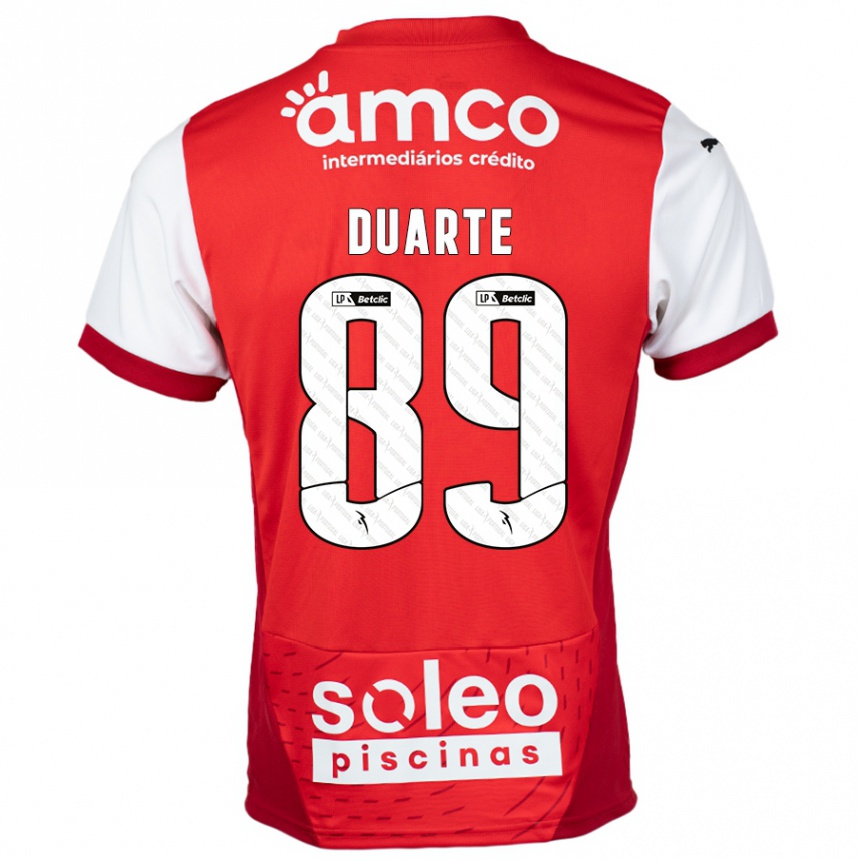 Women Football Afonso Duarte #89 Red White Home Jersey 2024/25 T-Shirt Nz