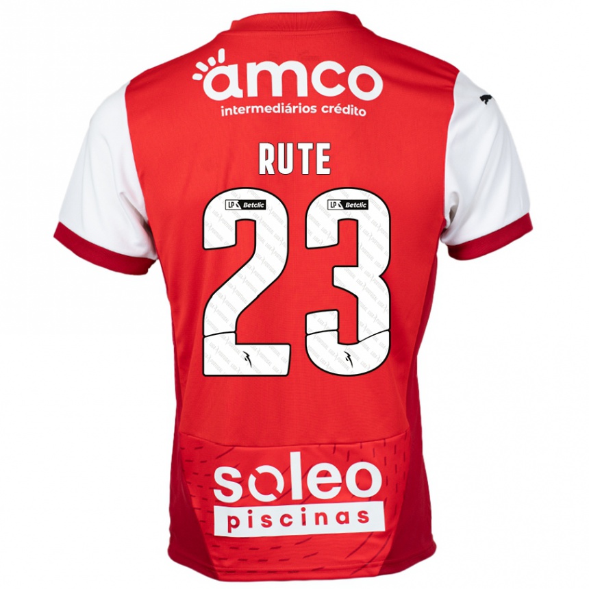 Women Football Ana Rute #23 Red White Home Jersey 2024/25 T-Shirt Nz