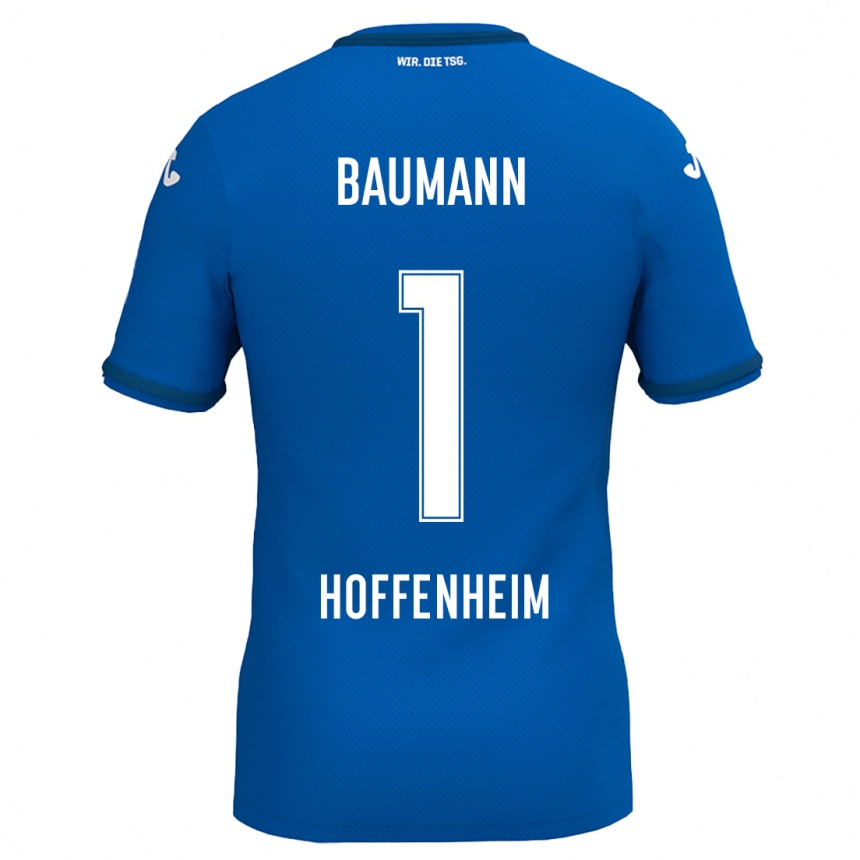 Women Football Oliver Baumann #1 Royal Blue Home Jersey 2024/25 T-Shirt Nz