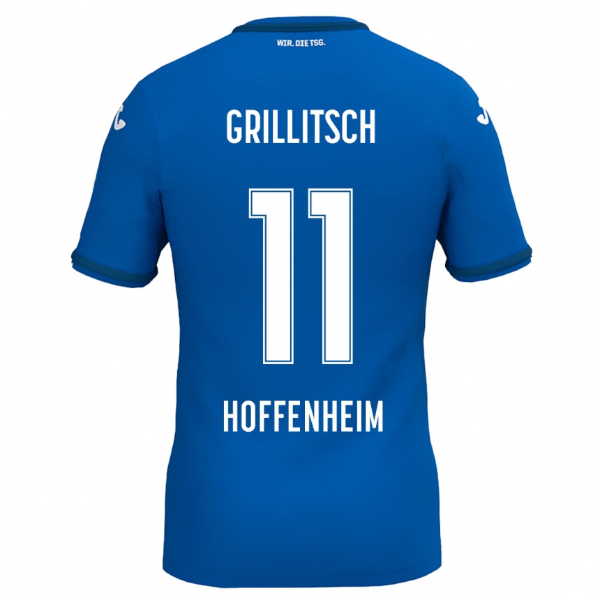 Women Football Florian Grillitsch #11 Royal Blue Home Jersey 2024/25 T-Shirt Nz