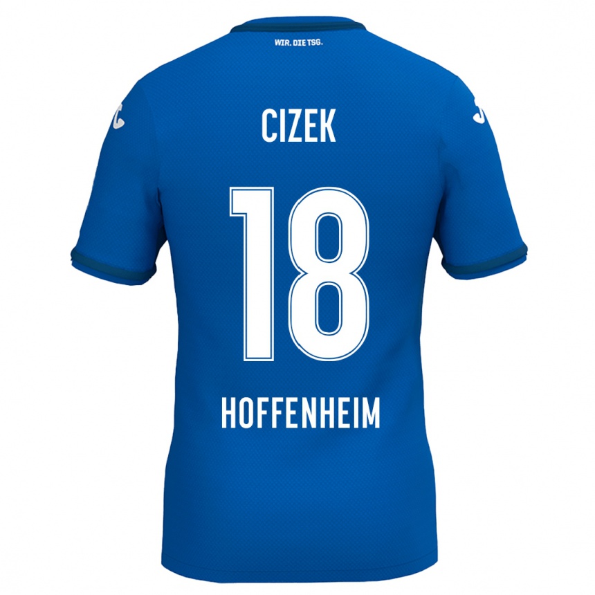 Women Football Krystof Cizek #18 Royal Blue Home Jersey 2024/25 T-Shirt Nz