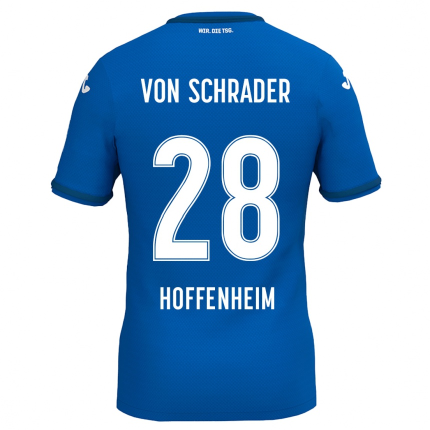 Women Football Lina Von Schrader #28 Royal Blue Home Jersey 2024/25 T-Shirt Nz