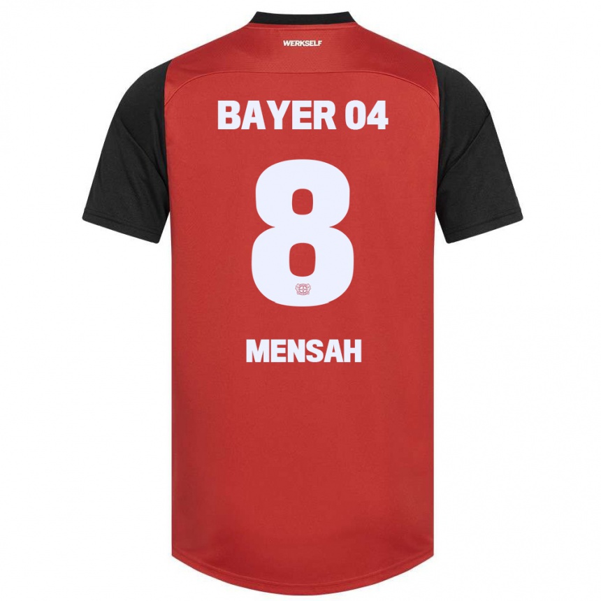 Women Football Naba Mensah #8 Red Black Home Jersey 2024/25 T-Shirt Nz