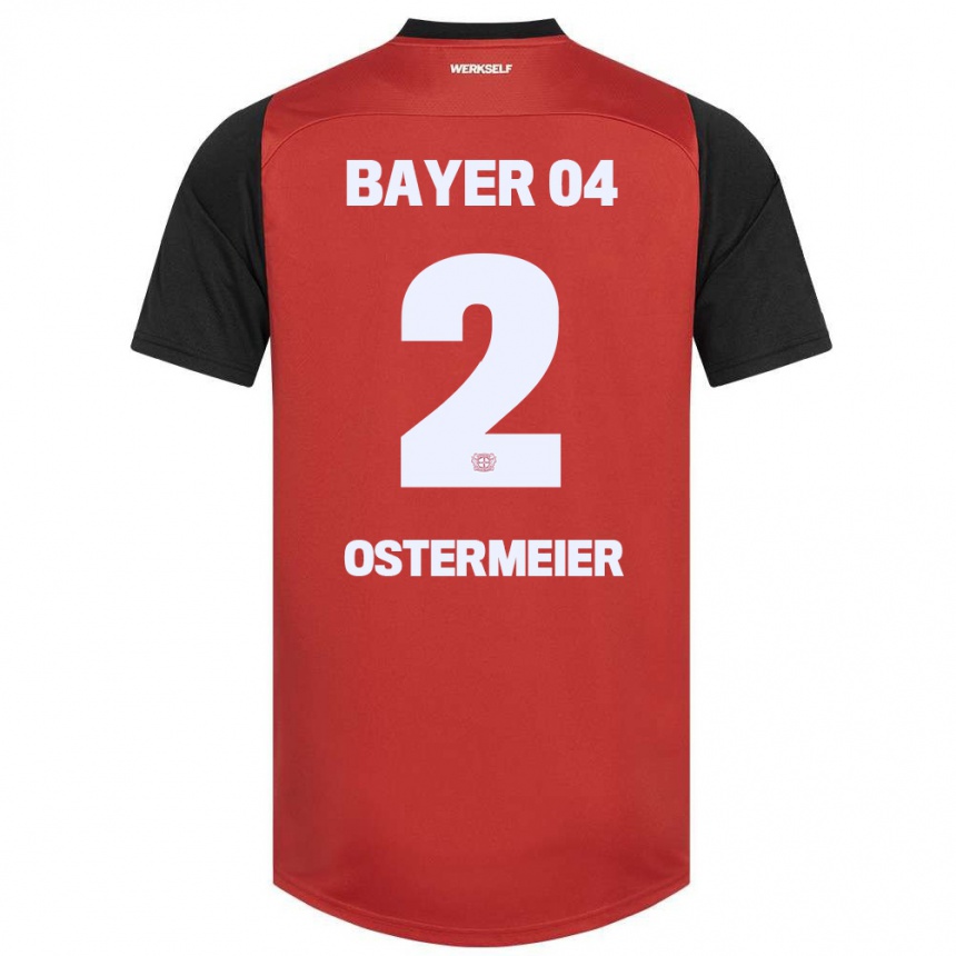 Women Football Selina Ostermeier #2 Red Black Home Jersey 2024/25 T-Shirt Nz