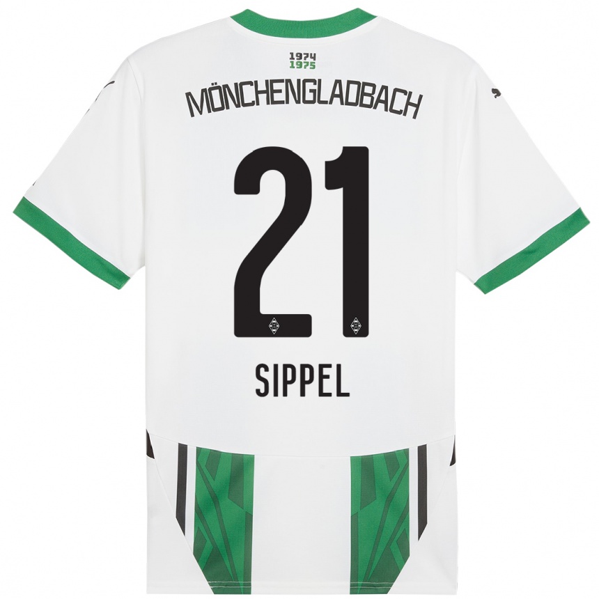 Women Football Tobias Sippel #21 White Green Home Jersey 2024/25 T-Shirt Nz