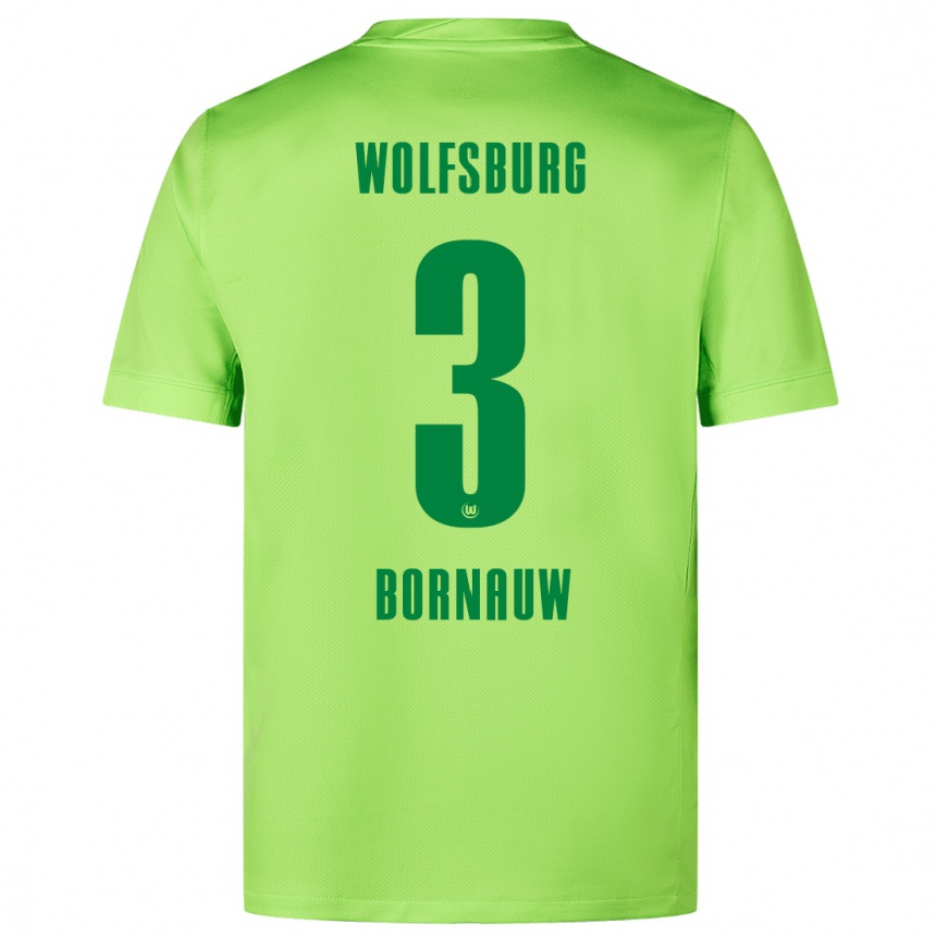 Women Football Sebastiaan Bornauw #3 Fluorescent Green Home Jersey 2024/25 T-Shirt Nz