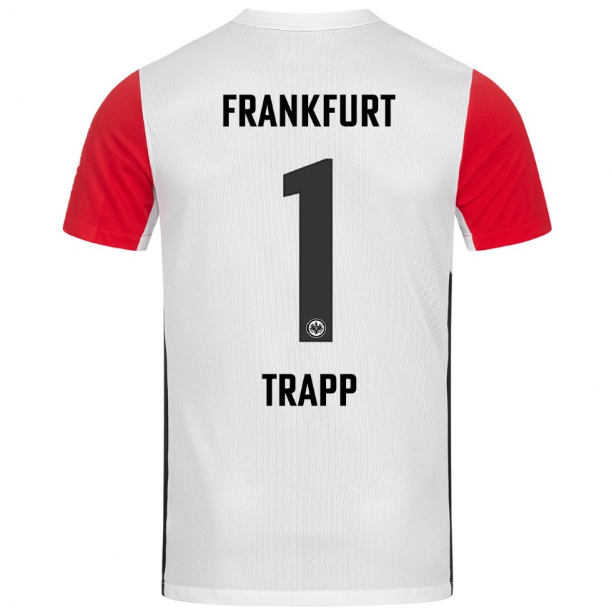 Women Football Kevin Trapp #1 White Red Home Jersey 2024/25 T-Shirt Nz